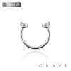 INTERNALLY THREADED CZ PRONG SET HORSESHOE ASTM F-136 IMPLANT GRADE TITANIUM